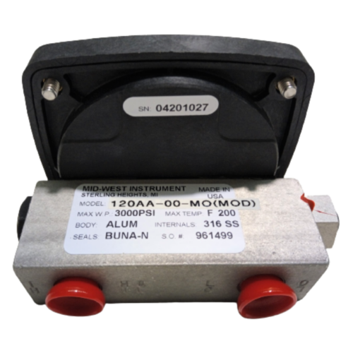 Mid-West Instrument Differential Pressure Gauge Aluminium 2.5" Model 120-AA-00-MO , 0-600 KPa