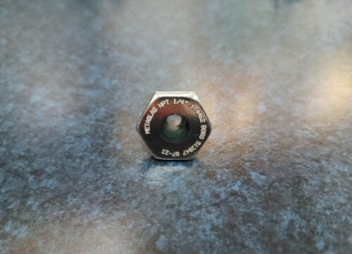 Metaglas 0.25in screwed sight glass top view