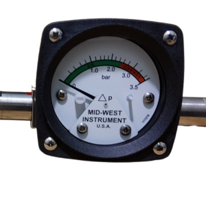 Mid-West Instrument 120MA-02-OO Differential Pressure Gauge, 0-3.5 Bar & 0-50 PSID, Dual Scale