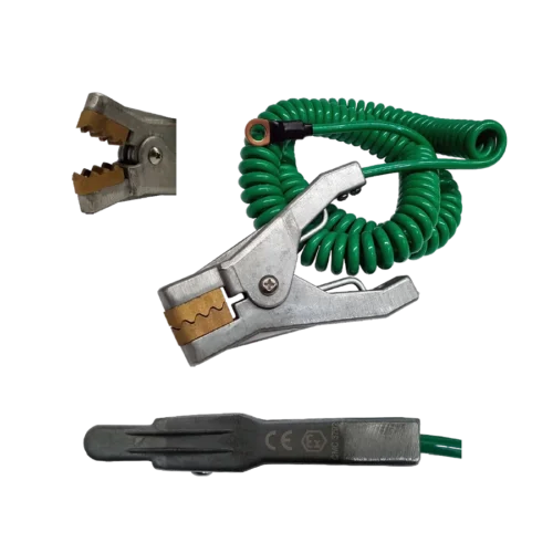 SC04 Grounding Clamp with Green Spiral Cable CMC