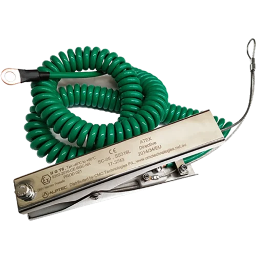 SC05 Ground Clamp with Green Spiral Cable CMC